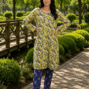Citron Leafage Premium Lawn 2 Piece Stitched PL2-S-CL