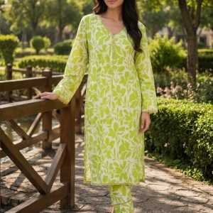 Lime Bloom Premium Lawn 2 Piece Stitched PL2-S-LB
