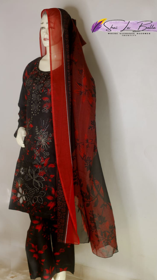 Crimson Noir 3-Piece Embroidered Pure Lawn Suit SLB-LWN-BLK-3PC