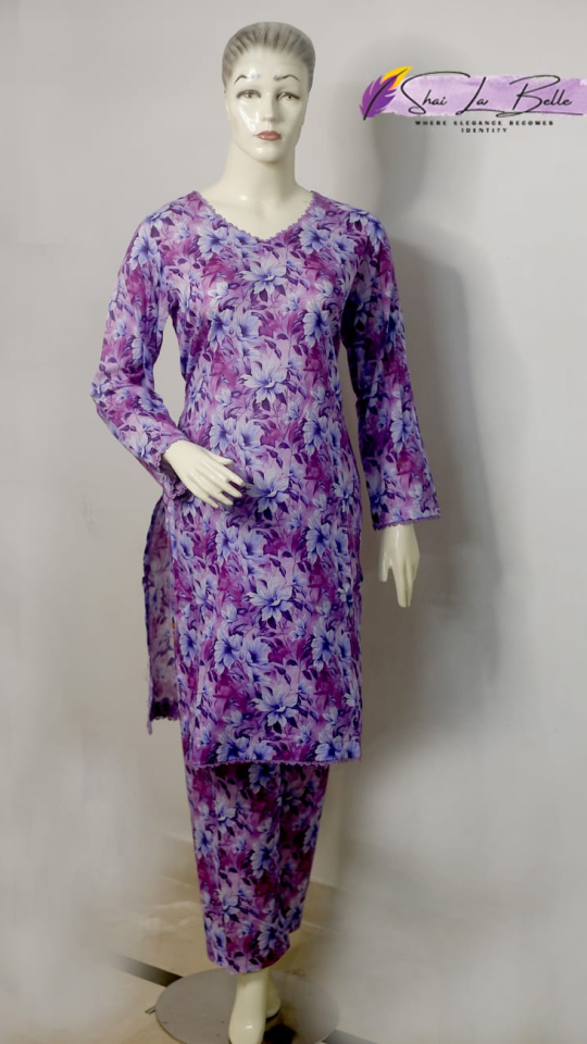 Premium Printed Pure Lawn 2-Piece Suit – Lavender Blossom SLB-PL-LVBL-2P